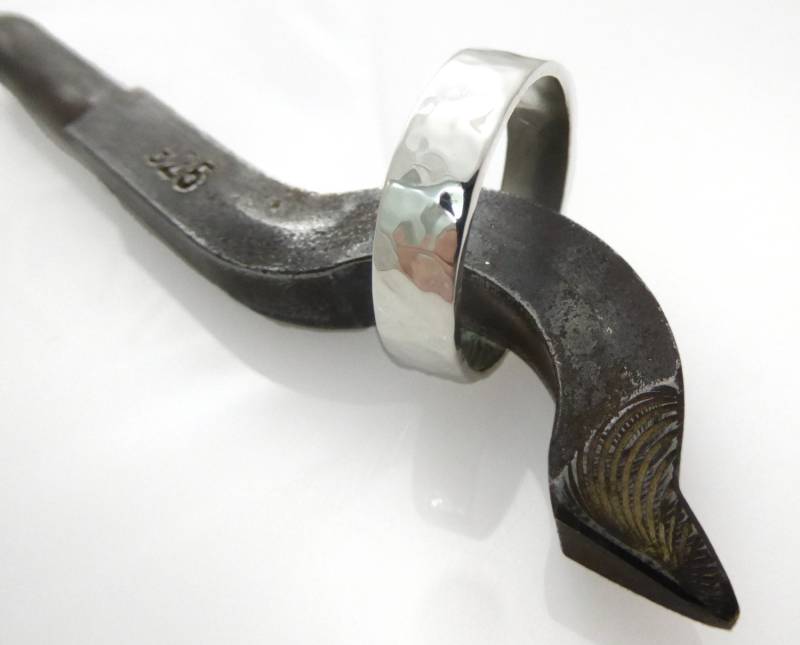 sterling Silber Ehering.men Ehering. Gehämmert Ehering.gehämmert Ehering.silber Band.trauring von KaiJewelry585