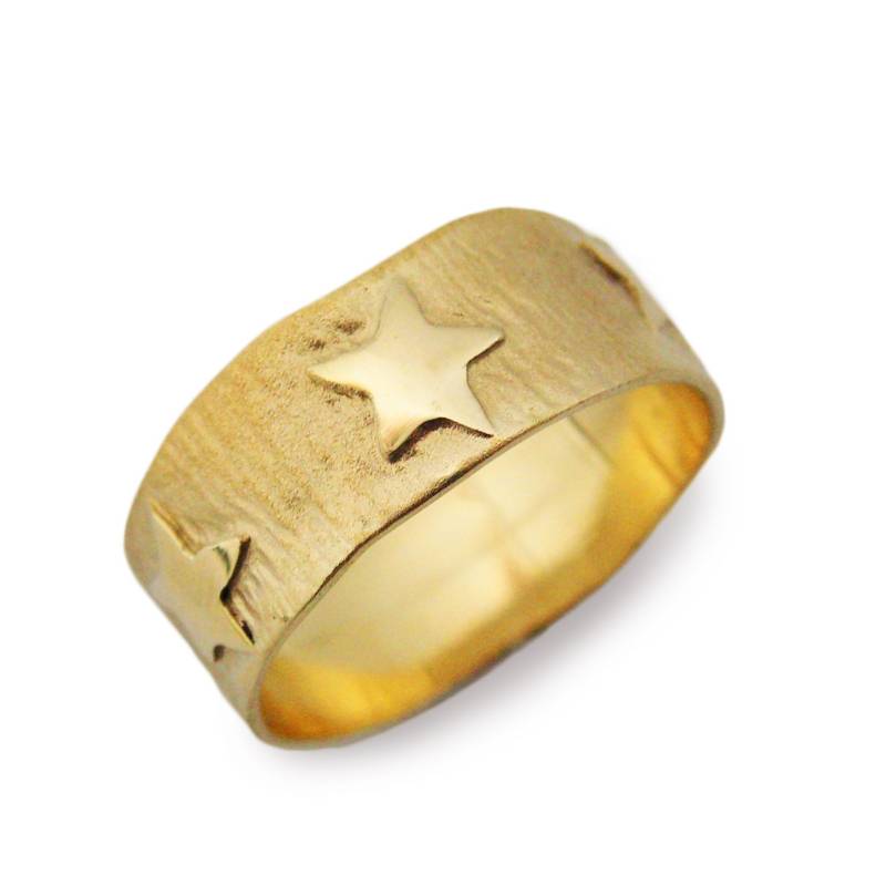 sternennacht-Ehering - Ehering Aus 14 Karat Gelbgold. Mattierter Ehering. Besonderer Breiter | Gr-9285-1422 von KaiJewelry585