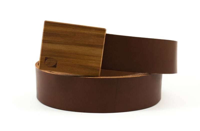 Ledergürtel + Gürtelschnalle Aus Pflaumenholz Geschenkidee von KaiKdesign