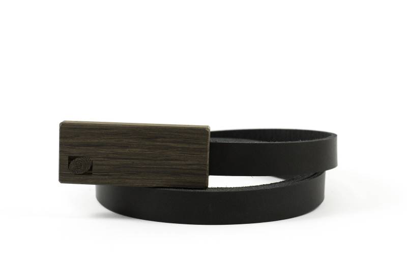 Ledergürtel + Schmale Gürtelschnalle Aus Mooreiche Geschenkidee von KaiKdesign