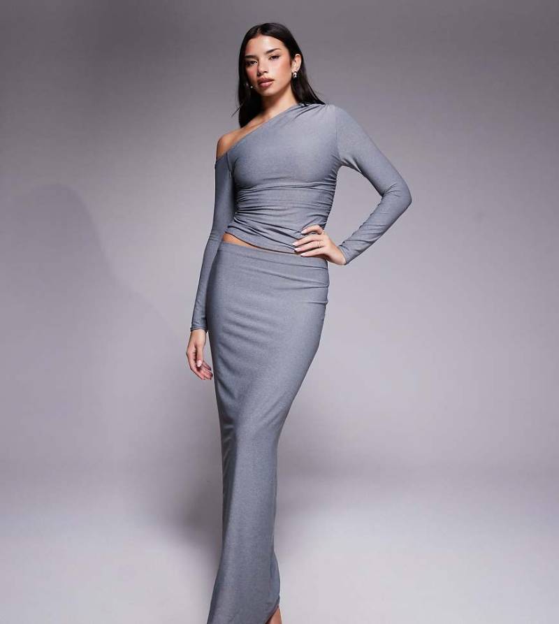 Kaiia - Exclusive - Anschmiegsamer Maxirock aus hochwertigem Material mit Baumwoll-Haptik in Anthrazitgrau, Kombiteil von Kaiia