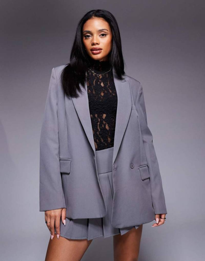 Kaiia - Exclusive - Eleganter Oversize-Blazer in Anthrazitgrau, Kombiteil von Kaiia