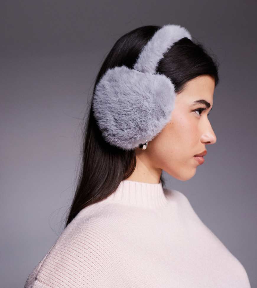 Kaiia - Exclusive - Herzförmige Ohrenschützer aus Kunstpelz in Grau von Kaiia
