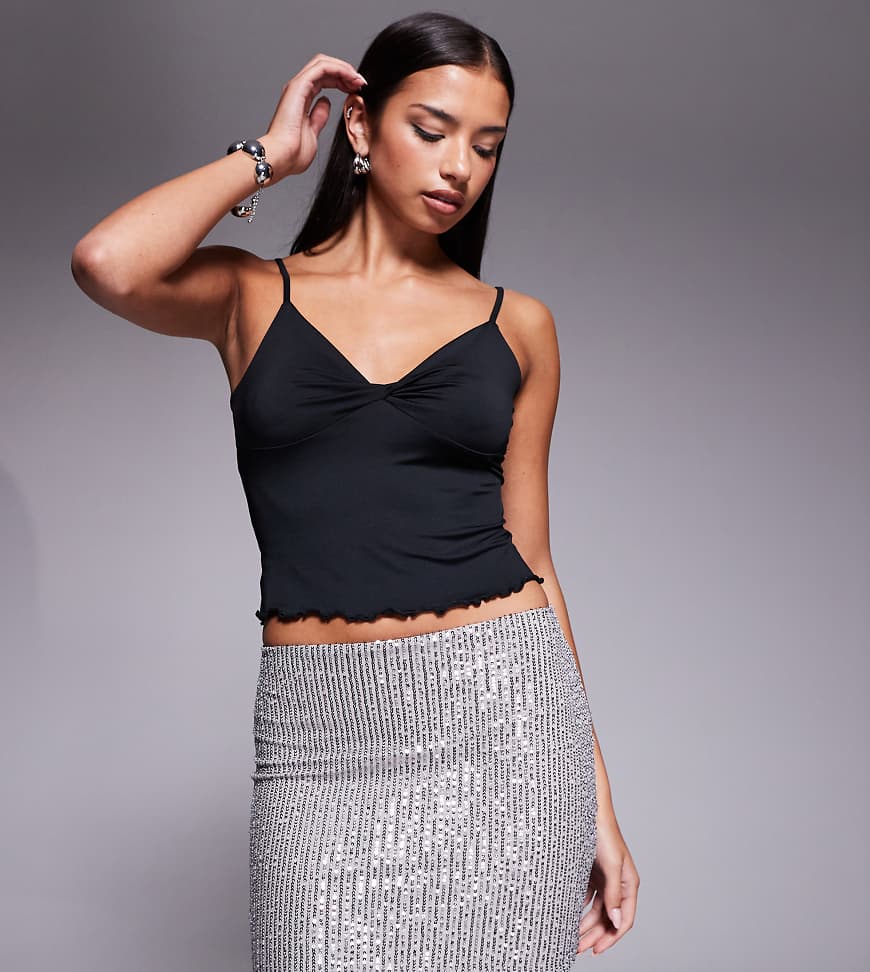 Kaiia - Exclusive - Minirock in Silber mit Paillettenbesatz von Kaiia