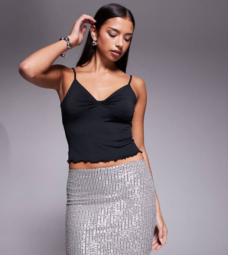 Kaiia - Exclusive - Minirock in Silber mit Paillettenbesatz von Kaiia