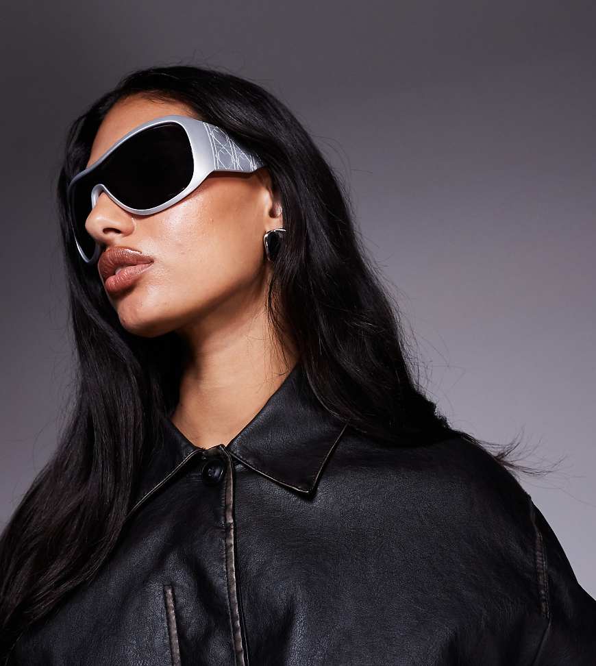 Kaiia - Exclusive - Oversize-Sonnenbrille in Silber von Kaiia