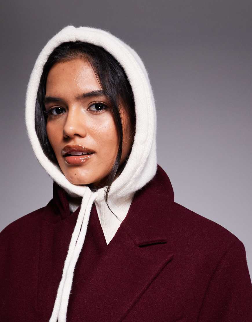 Kaiia - Exclusive - Rundschal in Cremeweiß mit Bindedetail von Kaiia