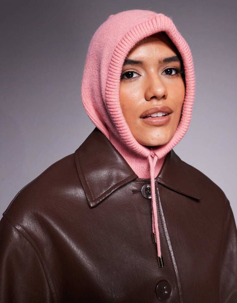 Kaiia - Exclusive - Rundschal in Rosa mit Bindedetail von Kaiia