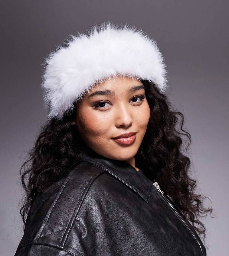 Kaiia - Exclusive - Stirnband aus Kunstpelz in Weiß von Kaiia