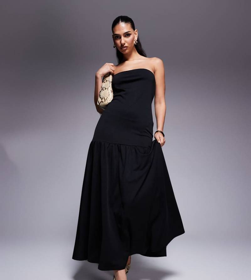 Kaiia - Exclusive - Trägerloses Maxikleid in Schwarz mit tiefer Taille von Kaiia