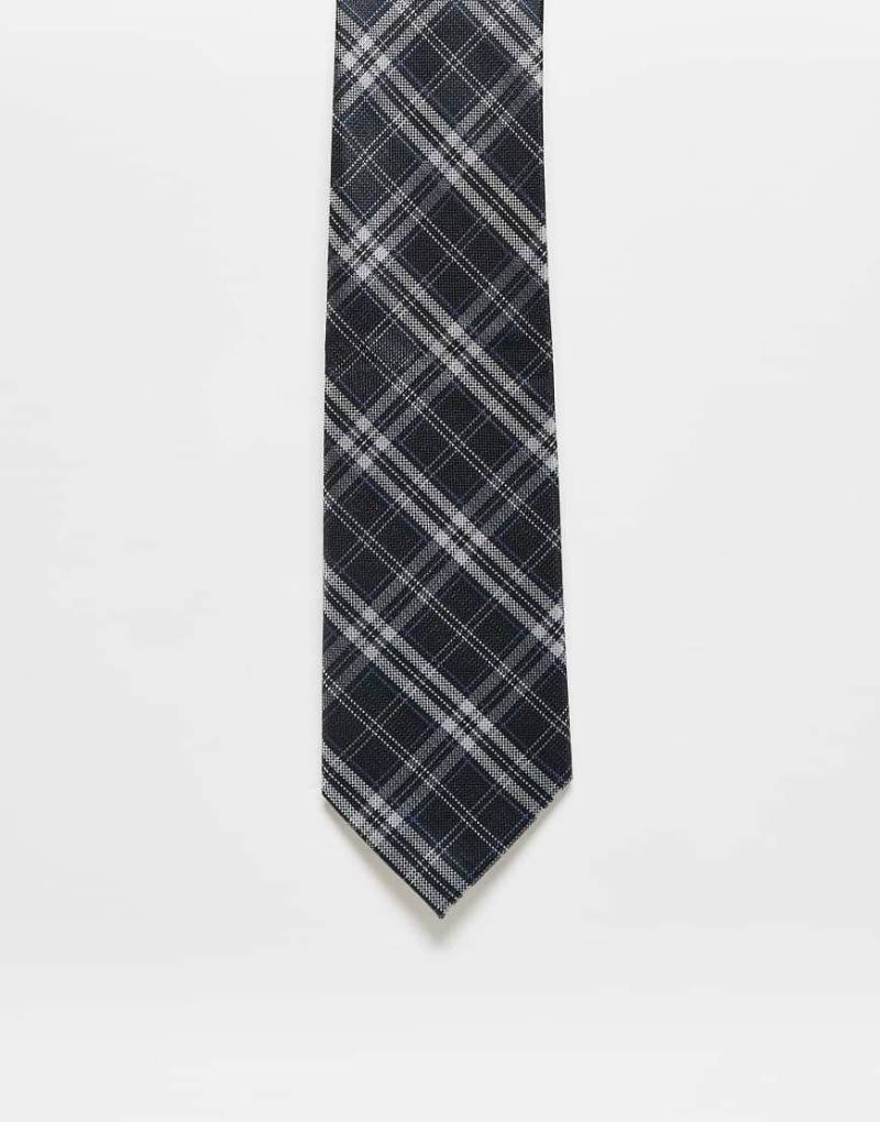 Kaiia - Exklusive, karierte Krawatte in Grau und Weiß-Bunt von Kaiia