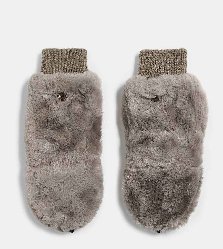 Kaiia - Exklusive Fäustlinge aus Kunstpelz in Braun-Brown von Kaiia