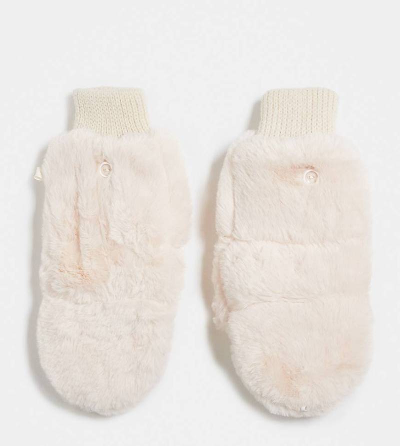 Kaiia - Exklusive Fäustlinge aus Kunstpelz in Cremeweiß von Kaiia