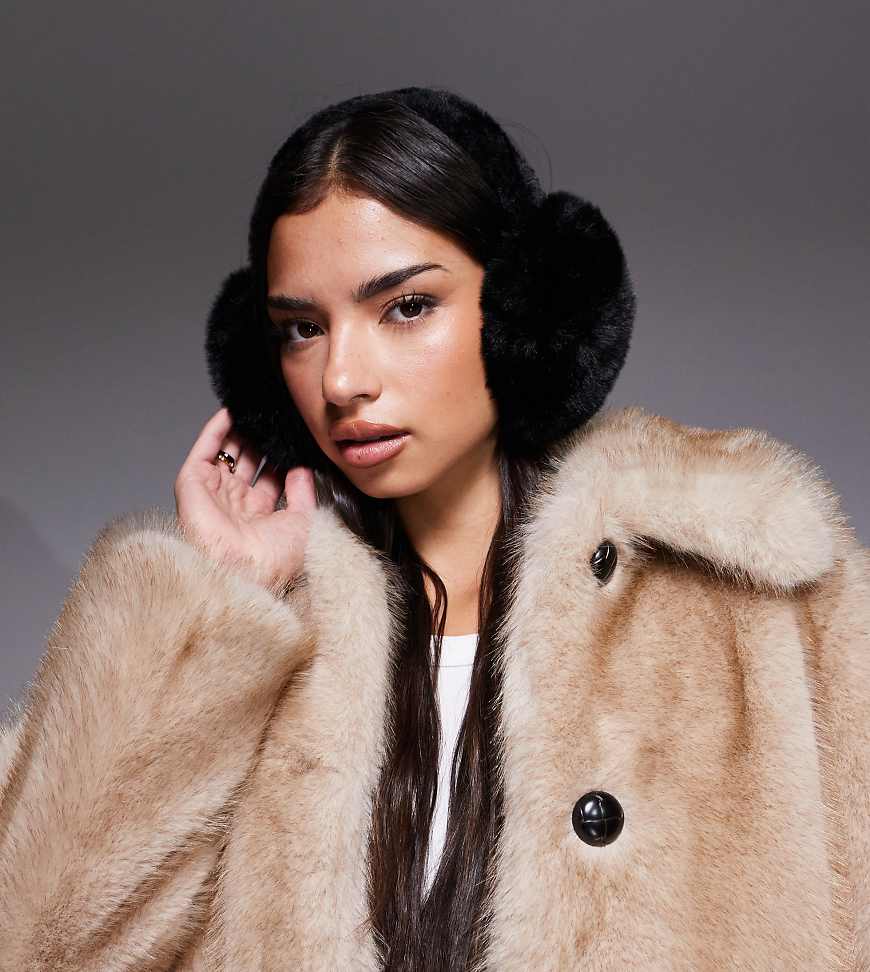 Kaiia - Exklusive Ohrenschützer aus Kunstpelz in Schwarz von Kaiia