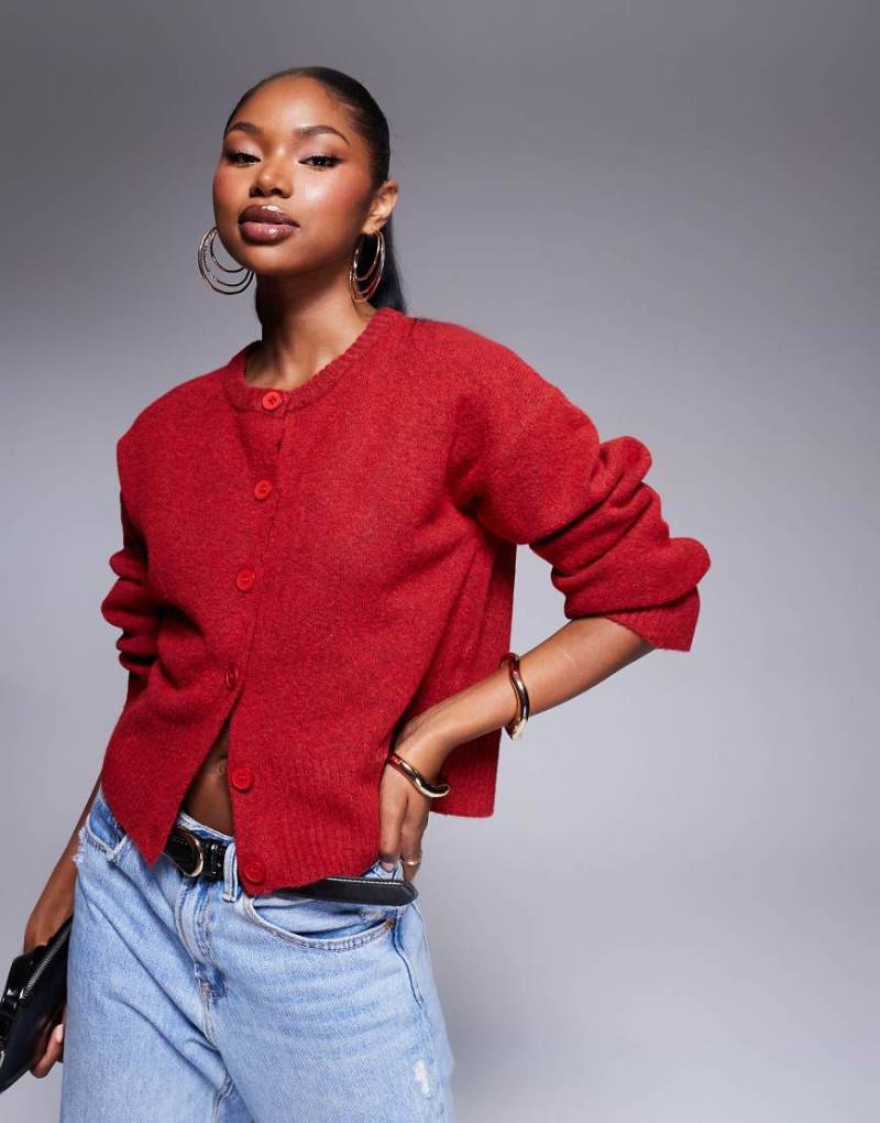 Kaiia - Exklusive Strickjacke in kräftigem Rot von Kaiia