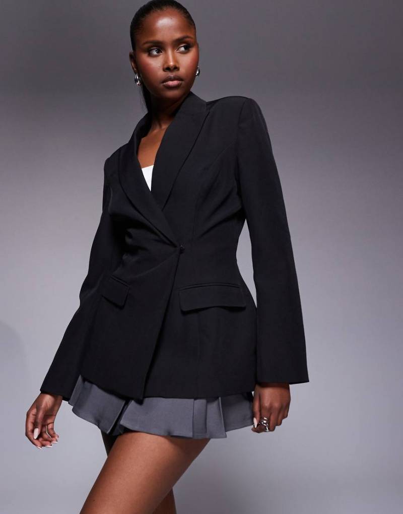 Kaiia - Exklusiver, eleganter Blazer in Schwarz mit Taillierung von Kaiia