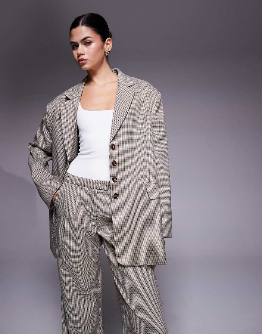 Kaiia - Exklusiver, eleganter Oversize-Blazer mit traditionellem Karo und maskulinem Schnitt, Kombiteil-Bunt von Kaiia