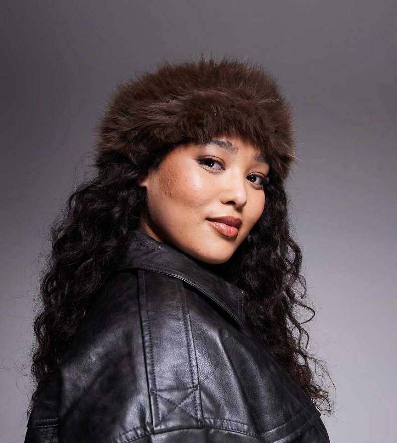 Kaiia - Exklusives Stirnband aus Kunstpelz in Braun-Brown von Kaiia