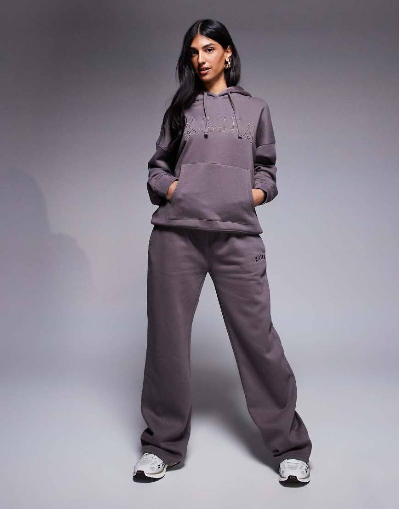 Kaiia - Weite Jogginghose in Taupe mit hohem Baumwollanteil, Kombiteil-Braun von Kaiia