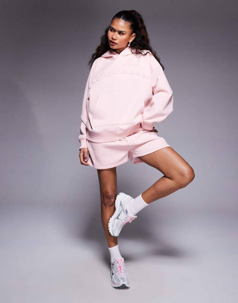 Kaiia - Oversize-Kapuzenpullover in Zartrosa mit Prägung, Kombiteil von Kaiia