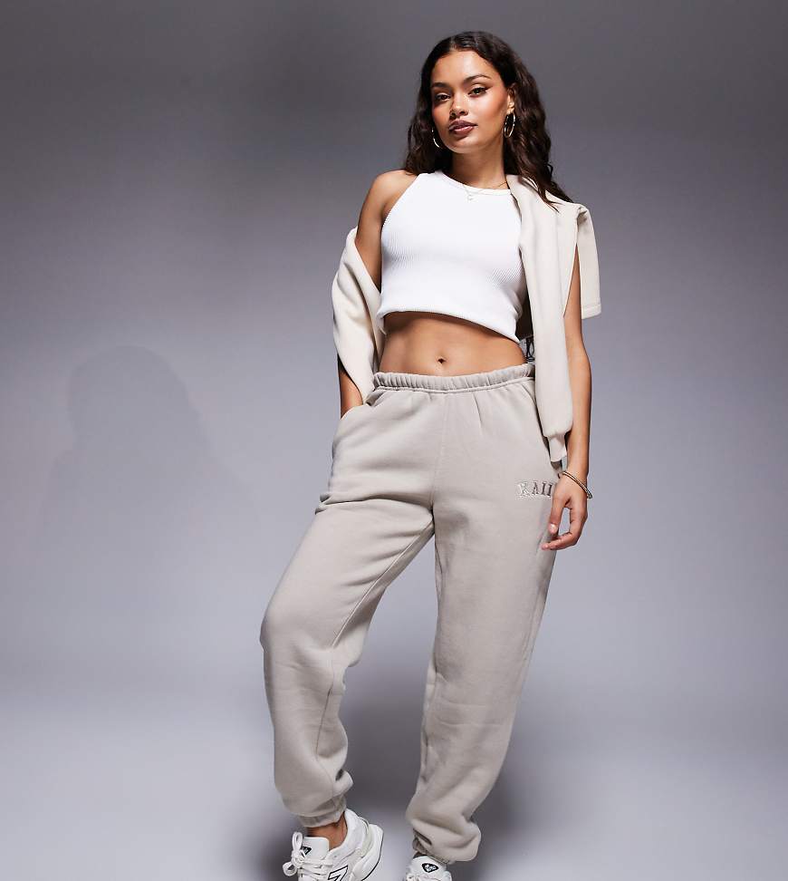 Kaiia Petite - Jogginghose aus Baumwollmix in Steinbeige mit Bündchen-Neutral von Kaiia