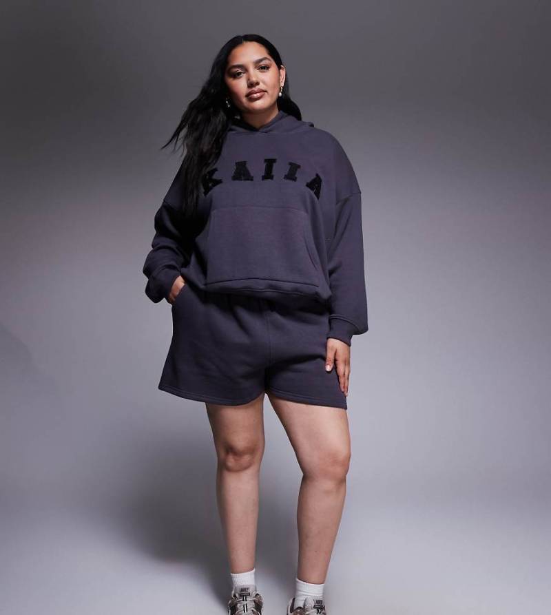 Kaiia Plus - Sweatshorts in Dunkelgrau, Kombiteil von Kaiia