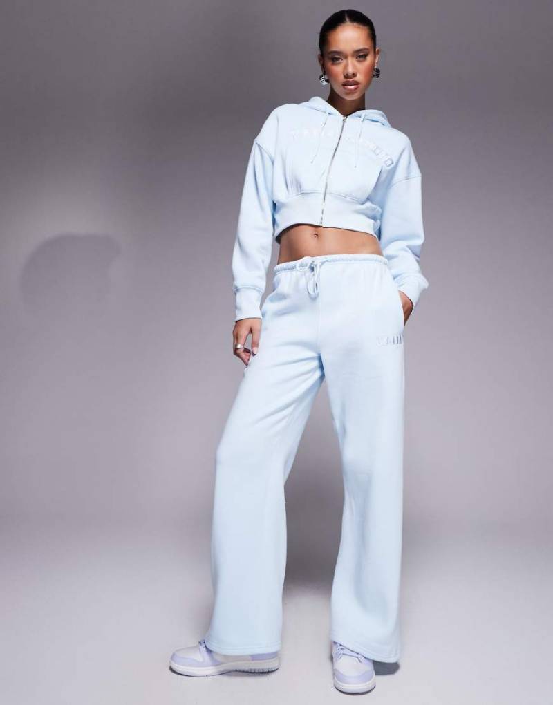 Kaiia - Studio - Jogginghose aus Baumwollmix in Blau mit geradem Bein, Kombiteil von Kaiia