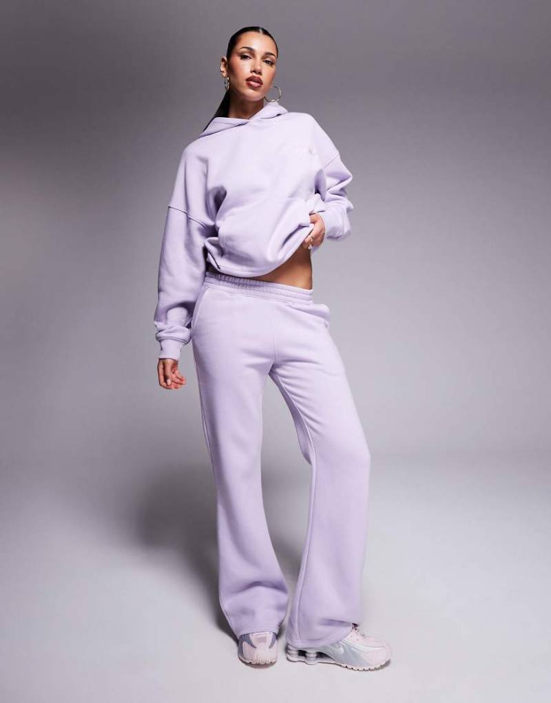 Kaiia Studio - Jogginghose aus Baumwollmix in Flieder und Rosa mit gesticktem Wirbel-Logo und Tasche, Kombiteil-Lila von Kaiia