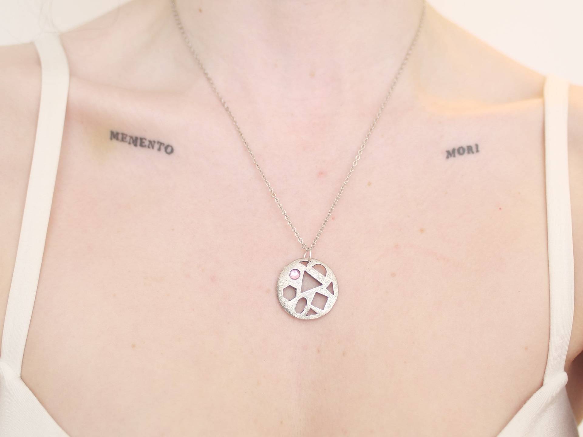 Halskette Mit Edelstein Anhänger, Silberfarben von KailansJewellery