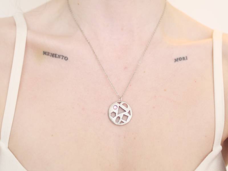 Halskette Mit Edelstein Anhänger, Silberfarben von KailansJewellery