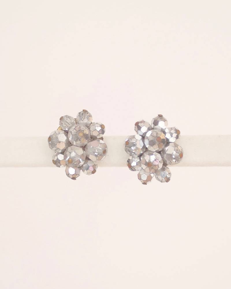 Vintage Abstrakte Ohrclips, Silberfarben von KailansJewellery