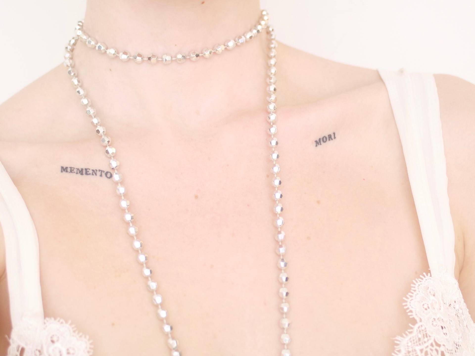 Vintage Extra Lange Halskette, Farbton Silber von KailansJewellery