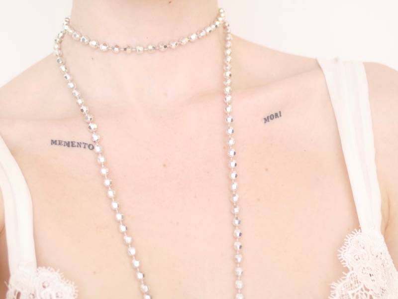 Vintage Extra Lange Halskette, Farbton Silber von KailansJewellery