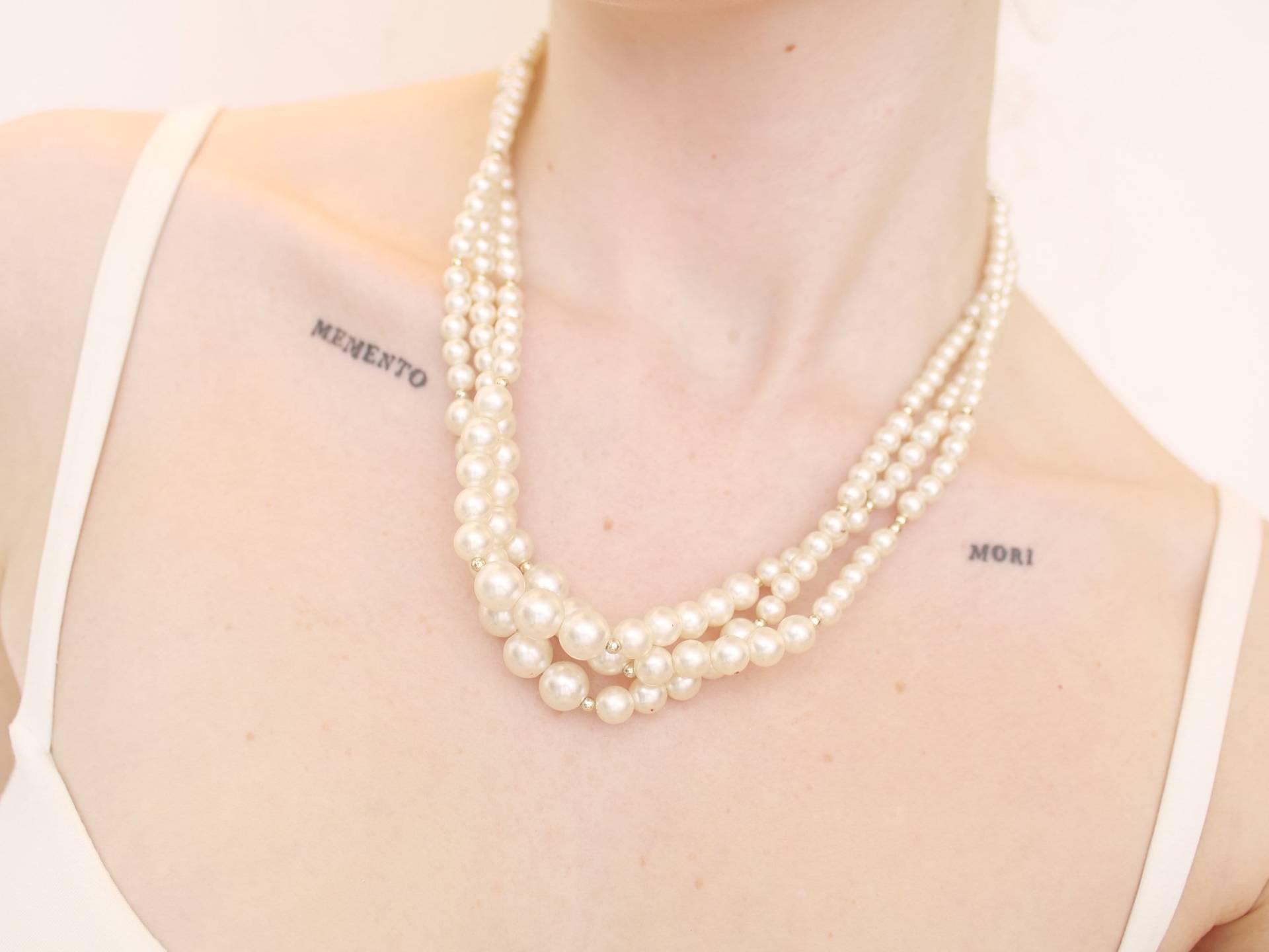 Vintage Mehrstrangige Halskette Mit Künstlichen Perlen Und Silberperlen von KailansJewellery