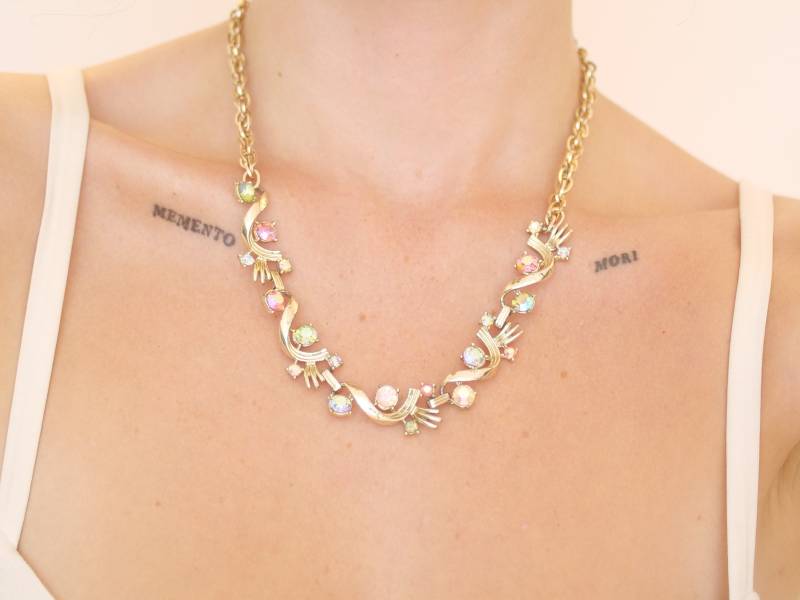 statement Edelstein Halskette, Goldfarben, Mit Halbedelsteinen von KailansJewellery