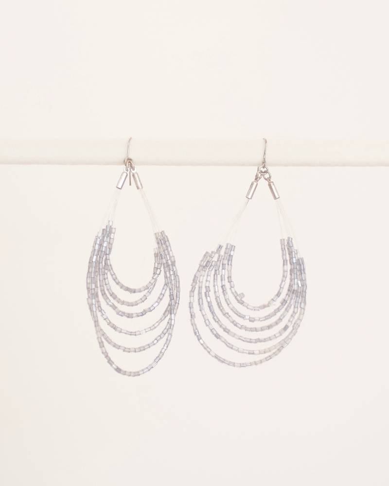 statement Perlen Ohrhänger, Blau & Silber Ton von KailansJewellery