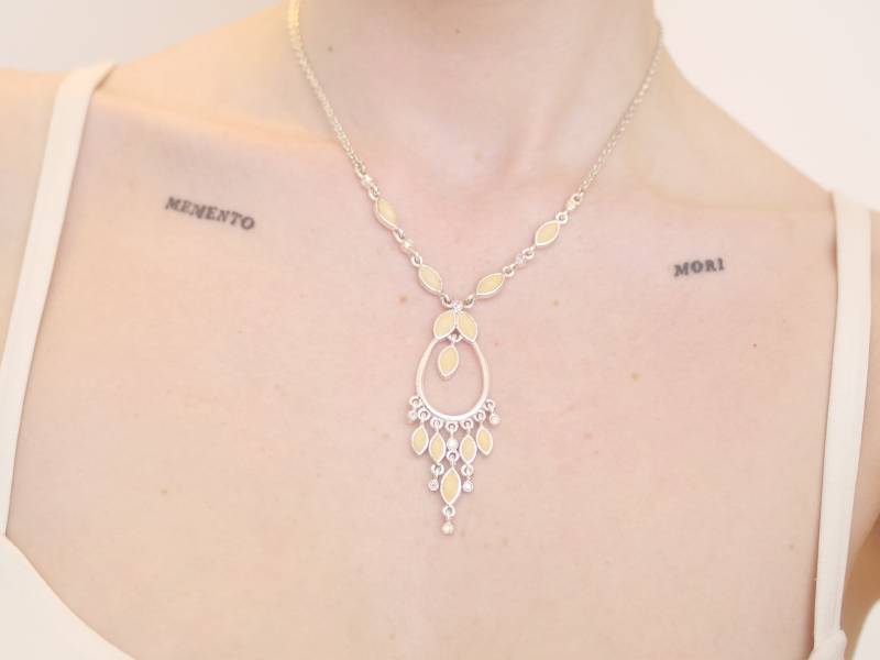 statement Y Tropfen Edelstein Kette in Gelb, Aurora Borealis, Silber Ton von KailansJewellery