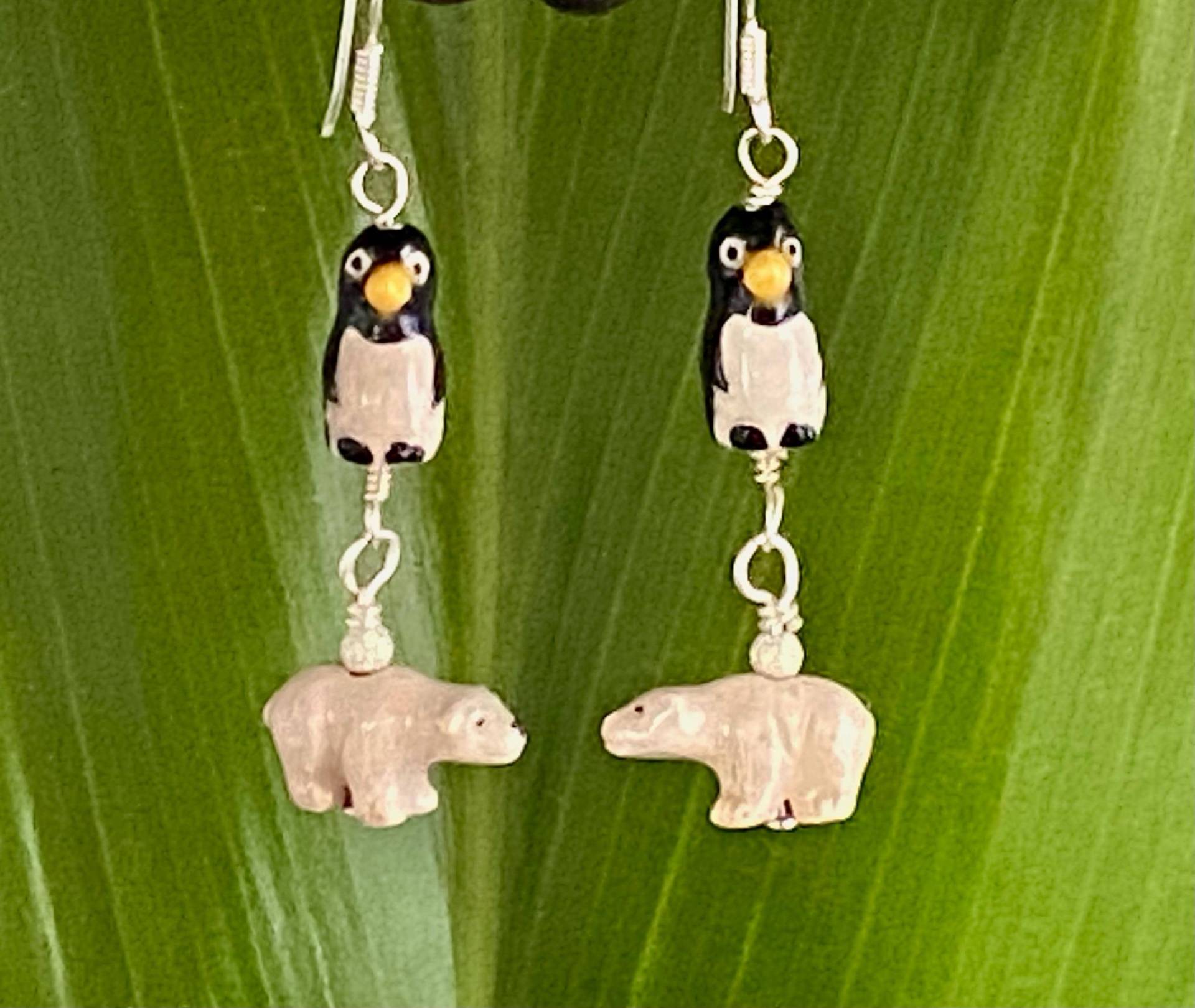 Keramik Eisbär Pinguin Ohrringe von KailuaBuilt