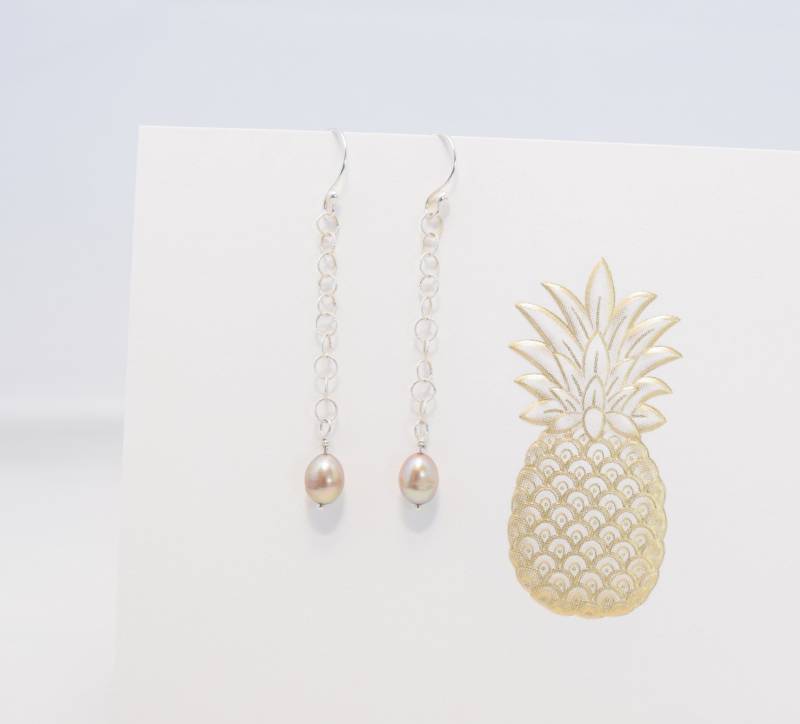 Champagner Tropfen Perle Ohrringe/Kleine Süßwasserperlen Von Sterling Silber Runde Link Kette, Alle Komponenten Sind Champagner Tropfen Perle Ohrringe/Kleine Süßwasserperlen Von Sterling Silber Runde Link Kette, Alle Komponenten Sind von KaimaraJewelry