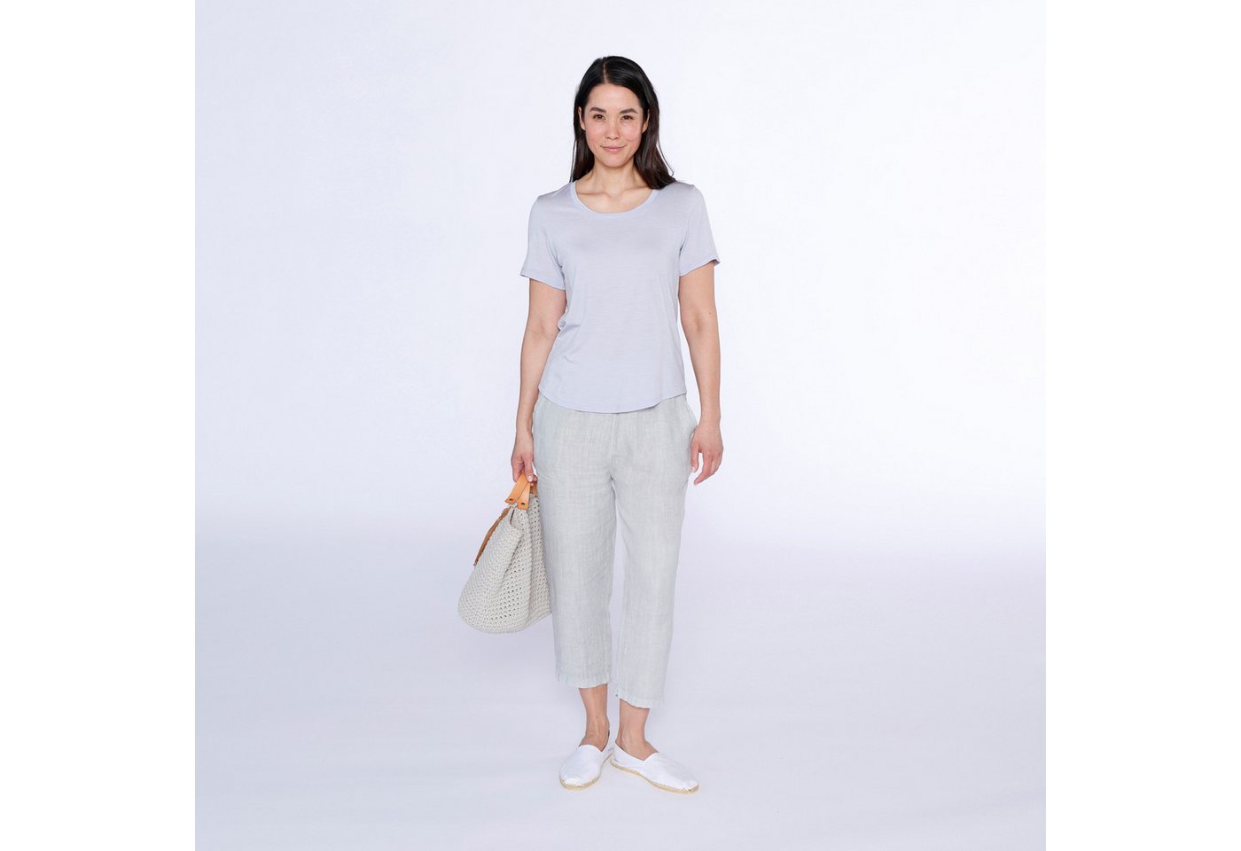 Kaipara - Merino Sportswear Rundhalsshirt URBAN Merino Shirt Damen Kurzarm Regular 150 weiter Ausschnittt (1-tlg) aus reiner Merinowolle Made in Germany von Kaipara - Merino Sportswear