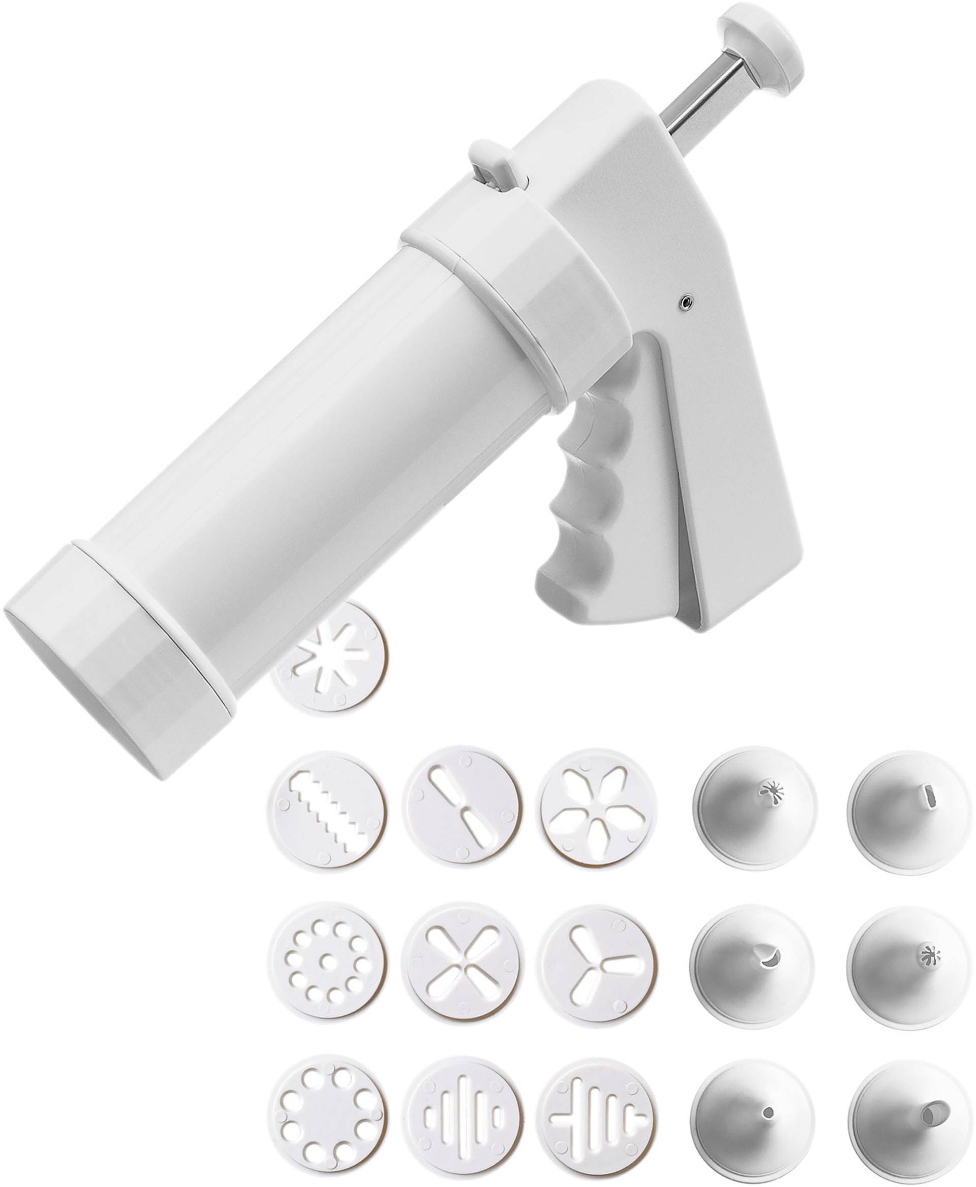 Kaiser Backformen Gebäckpresse "Inspiration" Gebäckpresse, 6 Spritztüllen und 10 Gebäckscheiben, Einhandbedienung von Kaiser Backformen