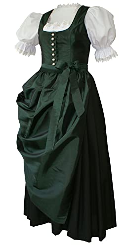 Dirndl Dirndlkleid Festtracht Trachten-Kleid Trachtenkleid elegantes Abendkleid Taft grün mit Schürze Ballkleid dunkelgrün smaragd für Ball Fest Hochzeit Ballkleid Made in Austria, Größe:50 von Kaiser Franz Josef