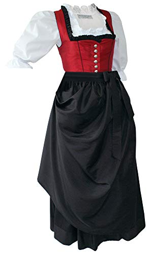 Kaiser Franz Josef Dirndl Festtracht Trachten-Kleid Trachtenkleid Dirndlkleid Ballkleid rot schwarz festliches Balkonette-Dirndl für Ball Fest Festtagstracht edler TAFT, Größe:32 von Kaiser Franz Josef