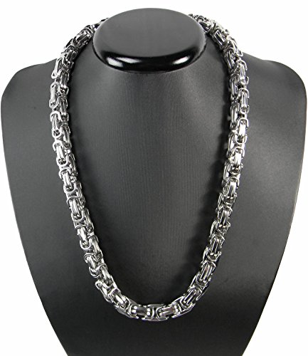 Kaiser-Handel Luxus Königskette BRUTAL MASSIV Panzerkette Edelstahl Kette Punk Rock Tribal Hip Hop Funk Rocker Biker 61 cm x 10 mm x 10 mm kk10 von GFYWZ