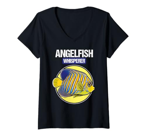 Damen Kaiserfische Kaiserfisch T-Shirt mit V-Ausschnitt Damen Kaiserfische Kaiserfisch T-Shirt mit V-Ausschnitt von Kaiserfische Kaiserfisch Tier Shop