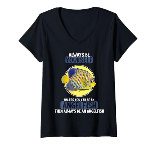 Damen Kaiserfische Kaiserfisch T-Shirt mit V-Ausschnitt Damen Kaiserfische Kaiserfisch T-Shirt mit V-Ausschnitt von Kaiserfische Kaiserfisch Tier Shop