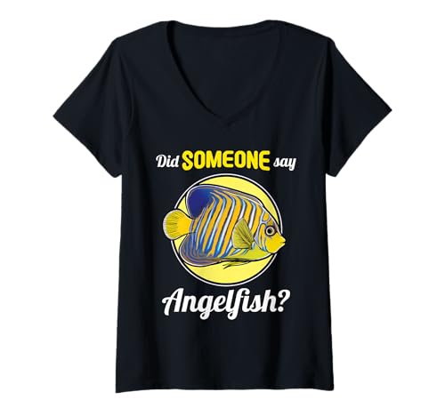 Damen Kaiserfische Kaiserfisch T-Shirt mit V-Ausschnitt Damen Kaiserfische Kaiserfisch T-Shirt mit V-Ausschnitt von Kaiserfische Kaiserfisch Tier Shop
