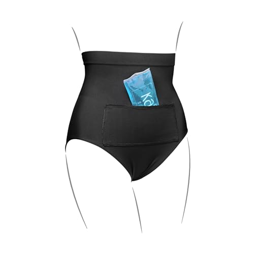 Kaiserschlüpfer Kaiserschnitt Unterhose - Postpartum Unterwäsche mit Kühlpad - ÖkoTex 100 Wochenbett Slips (Schwarz, XL) von Kaiserschlüpfer