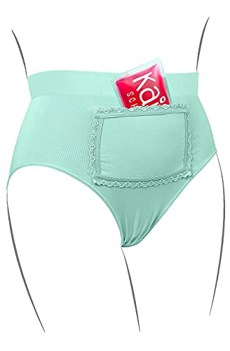 Kaiserschlüpfer Warme Tage Hipster - Unterhose für Damen mit Zwei Wärmepads - Wärme bei Regelbeschwerden, Blasenentzündung oder Endometriose - Mint | Größe L (44/46) von Kaiserschlüpfer