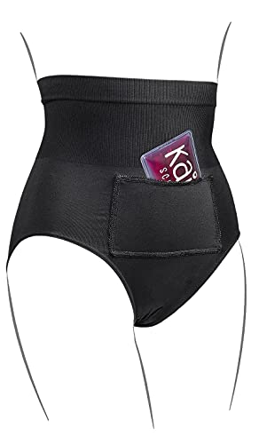 Kaiserschlüpfer Warme Tage - Unterhose für Damen mit 2 Wärmepads - Wärme bei Regelbeschwerden, Blasenentzündung oder Endometriose - Schwarz | Größe XS (32/34) von Kaiserschlüpfer